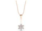 Rose gold Round Diamond Cluster Pendant with Six-Prong Setting_7