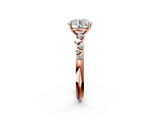 Rose gold Round Diamond Cluster Prong-Set Solitaire Ring_44