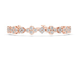 Rose gold Round Diamond Cluster Tennis Bracelet with Bezel Setting and Four-Prong Clasp_2