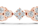 Rose gold Round Diamond Cluster Tennis Bracelet with Bezel Setting and Four-Prong Clasp_3