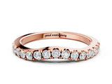 Rose gold Round Diamond Curved Pavé Wedding Band with Shared Prong Setting_4