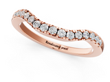 Rose gold Round Diamond Curved Pavé Wedding Band with U-Prong Setting_20