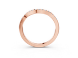 Rose gold Round Diamond Curved Pavé Wedding Band with U-Prong Setting_22