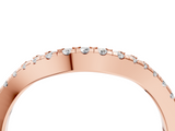 Rose gold Round Diamond Curved Pavé Wedding Band with U-Prong Setting_23