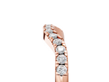Rose gold Round Diamond Curved Pavé Wedding Band with U-Prong Setting_24