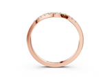 Rose gold Round Diamond Curved Pavé Wedding Band_7