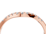 Rose gold Round Diamond Curved Pavé Wedding Band_8