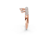 Rose gold Round Diamond Dangle Promise Ring with Round Diamond Pavé_2
