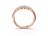 Rose gold Round Diamond Dangle Promise Ring with Round Diamond Pavé_3