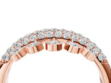 Rose gold Round Diamond Dangle Promise Ring with Round Diamond Pavé_4