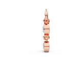 Rose gold Round Diamond Double Drop Huggie Charm_1