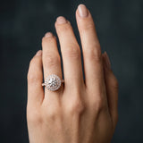 Rose gold Round Diamond Double Halo Ring with Pavé Band and Four-Prong Setting_13
