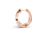 Rose gold Round Diamond Double Row Huggie Hoop Earrings_5