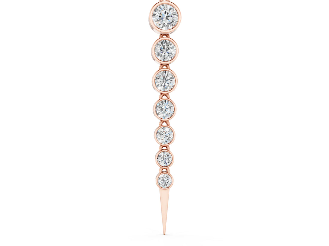 Rose gold Round Diamond Drop Necklace with Bezel Setting_12