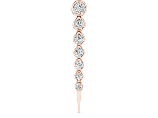 Rose gold Round Diamond Drop Necklace with Bezel Setting
