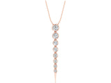 Rose gold Round Diamond Drop Necklace with Bezel Setting_13