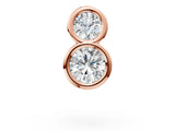 Rose gold Round Diamond Duo Flatback Earring