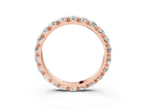 Rose gold Round Diamond Eternity Band with Pavé Setting and Shared Prong_24
