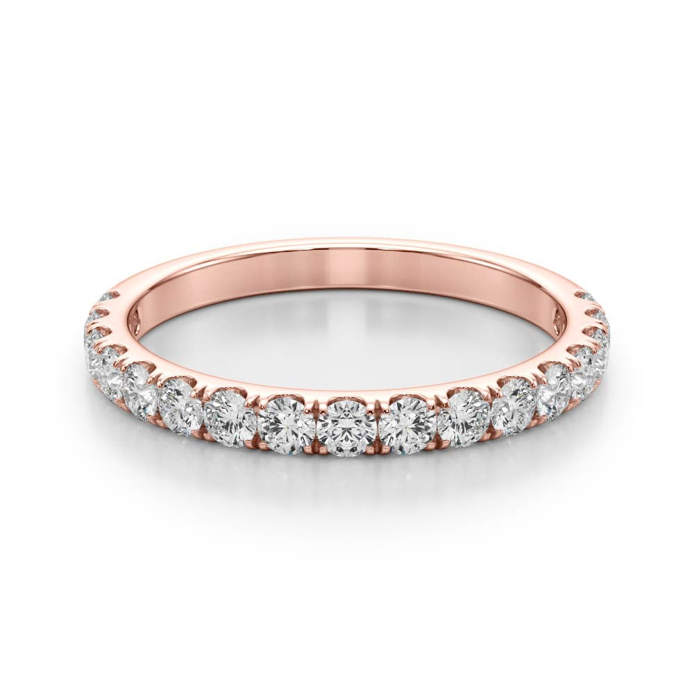 Rose gold Round Diamond Eternity Band with Prong Setting 1