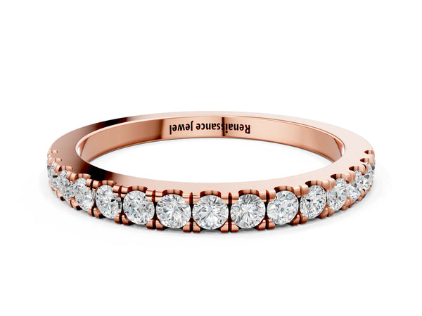 Rose gold Round Diamond Eternity Band with Prong Setting