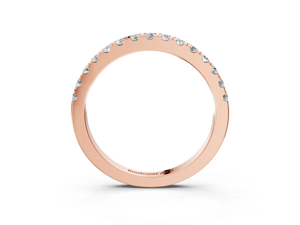 Rose gold Round Diamond Eternity Band with Prong Setting