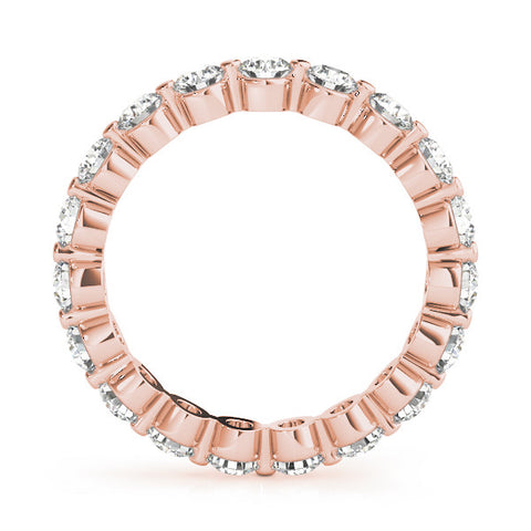 Rose gold Round Diamond Eternity Band with Scalloped Prong Setting 1