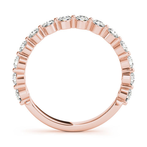 Rose gold Round Diamond Eternity Band with Shared Prong Setting 1