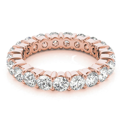 Rose gold Round Diamond Eternity Band with U-Prong Setting 1