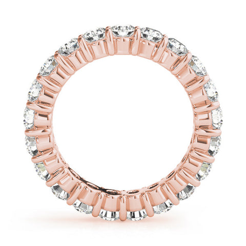 Rose gold Round Diamond Eternity Band with U-Prong Setting 2