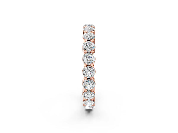 Rose gold Round Diamond Eternity Band with U-Prong Setting