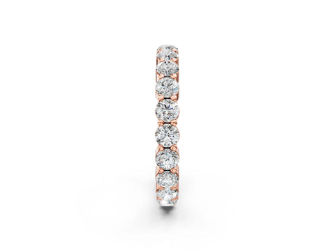 10K Rose Gold Round Diamond Eternity Band with U-Prong Setting