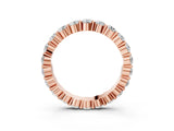 10K Rose Gold Round Diamond Eternity Band with U-Prong Setting