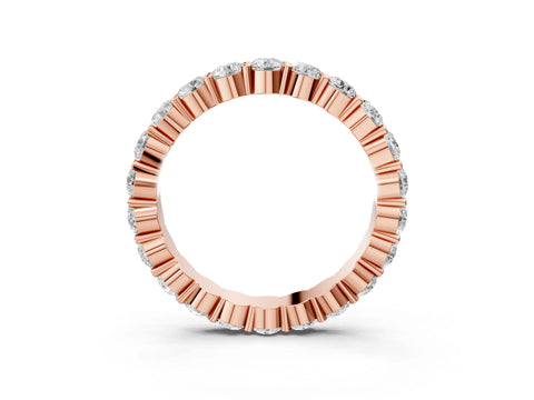 10K Rose Gold Round Diamond Eternity Band with U-Prong Setting