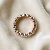 10K Rose Gold Round Diamond Eternity Band with U-Prong Setting