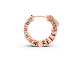 Rose gold Round Diamond Eternity Hoop Earrings with Scalloped Band and Four-Prong Setting_15