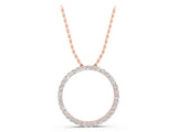 Rose gold Round Diamond Eternity Pendant with Prong Setting_7