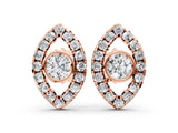 Rose gold Round Diamond Evil Eye Stud Earrings