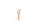 Rose gold Round Diamond Fanburst Stud Earrings_1