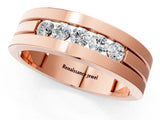 Rose gold Round Diamond Five-Stone Channel Set Mens Band_1