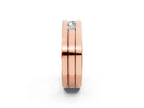Rose gold Round Diamond Five-Stone Channel Set Mens Band_2