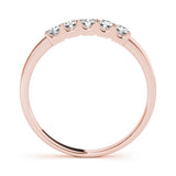 Rose gold Round Diamond Five-Stone Prong Set White Gold Band 1