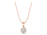 Rose gold Round Diamond Floral Cluster Pendant with Prong Setting_7