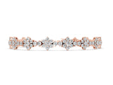 Rose gold Round Diamond Floral Cluster Tennis Bracelet with Prong Setting_2