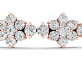 Rose gold Round Diamond Floral Cluster Tennis Bracelet with Prong Setting_3