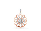 Rose gold Round Diamond Floral Halo Pendant with Prong Setting_4