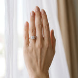Rose gold Round Diamond Floral Halo Split Shank Engagement Ring_6