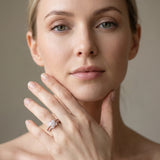 Rose gold Round Diamond Floral Halo Split Shank Engagement Ring_7