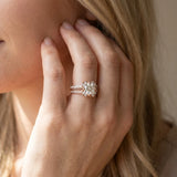 Rose gold Round Diamond Floral Halo Split Shank Engagement Ring_8