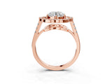 Rose gold Round Diamond Floral Halo Split Shank Prong Setting Ring_17