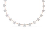 Rose gold Round Diamond Floral Station Necklace with Diamond Accents_4
